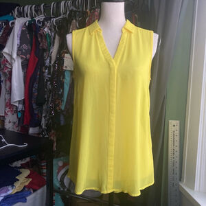 Women's H&M Sleeveless Blouse Size 6 bright Yellow